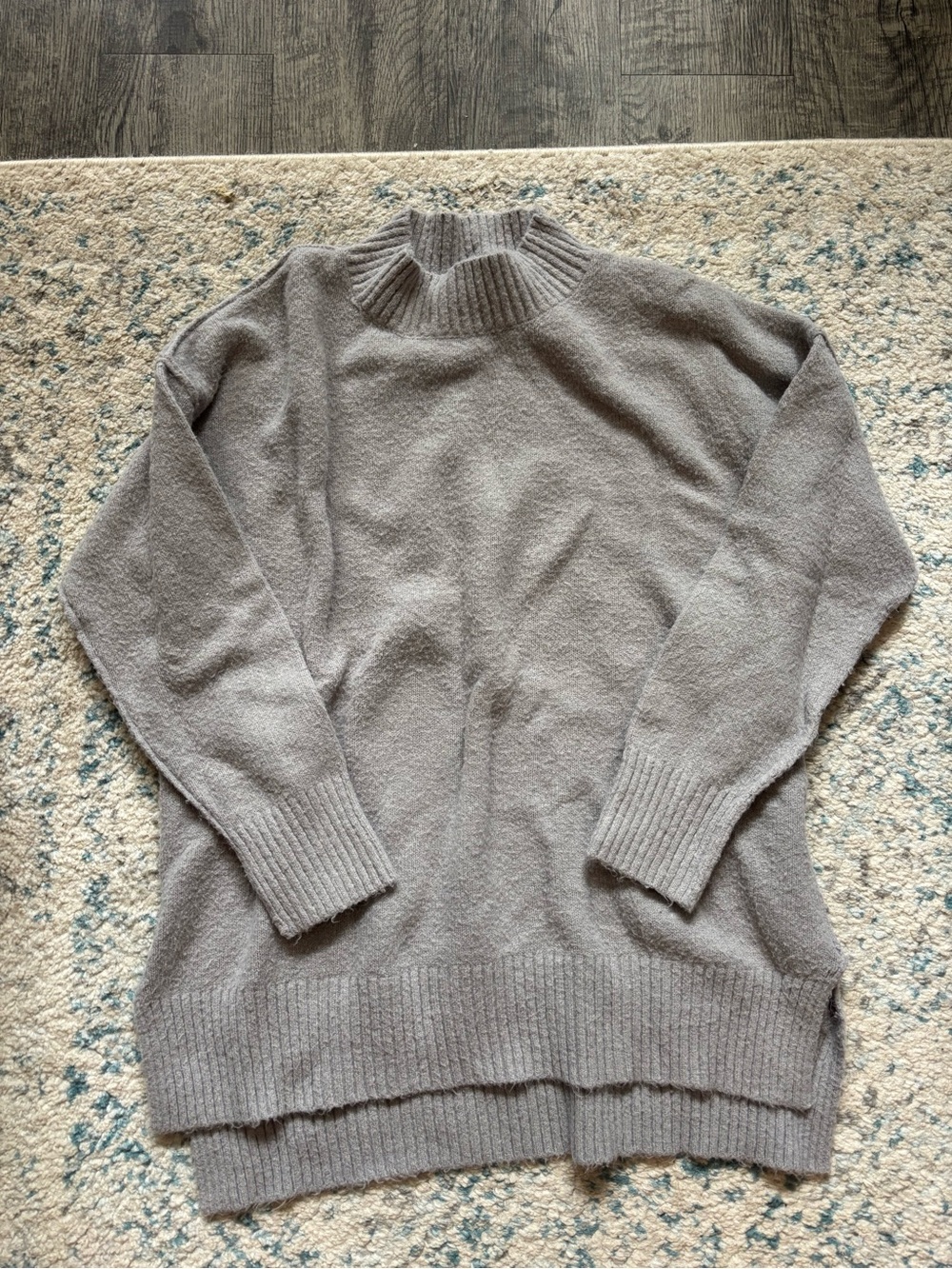 Grey Oversized Mockneck Sweater